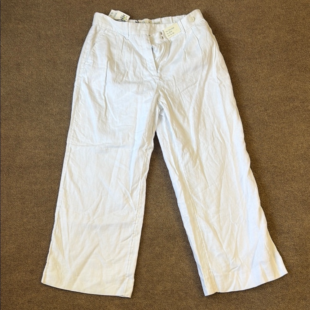 Abercrombie & Fitch The A&F 100% Linen Collection Wide Leg Lined Trousers 31/12s
